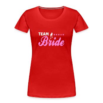 Épouse de l’équipe Épouse de l’équipe - T-shirt bio Premium Femme - rouge - Devant - Mia (176cm)