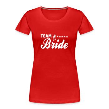 Épouse de l’équipe Épouse de l’équipe - T-shirt bio Premium Femme - rouge - Devant - Mia (176cm)