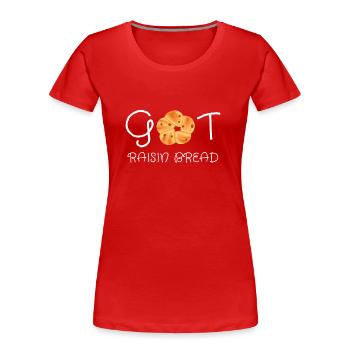 Baking Raisin Bread - Frauen Premium Bio T-Shirt - Rot - Vorne - Mia (176cm)