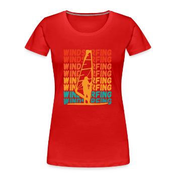 Planche à voile sur planche de surf - T-shirt bio Premium Femme - rouge - Devant - Mia (176cm)