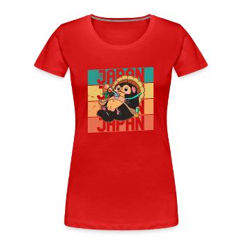 raccoon dog raccoon dog Enok Japan - Women's Premium Organic T-Shirt - red - Front - Mia (176cm)