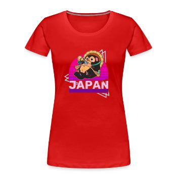 Raccoon Dog Raccoon Dog Enok Japan - Women's Premium Organic T-Shirt - red - Front - Mia (176cm)