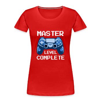 Master Level Complete Masterabschluss Geschenk - Frauen Premium Bio T-Shirt - Rot - Vorne - Mia (176cm)