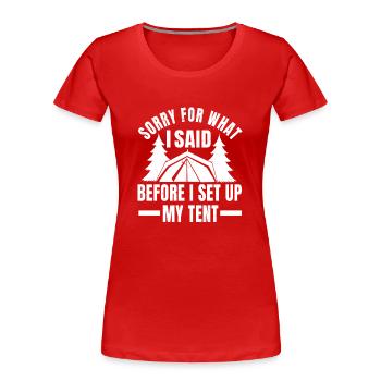 Fun camping t-shirt - Women's Premium Organic T-Shirt - red - Front - Mia (176cm)