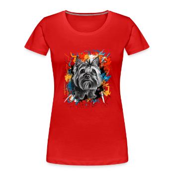 Yorkshire Terrier - Women's Premium Organic T-Shirt - red - Front - Mia (176cm)