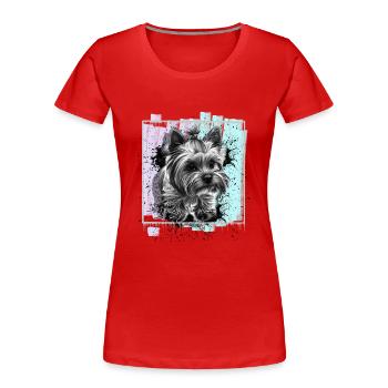 Yorkshire Terrier - Women's Premium Organic T-Shirt - red - Front - Mia (176cm)