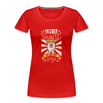 Dog Welsh Corgi Pet Dog Lover Puppy Welsh Dog - Frauen Premium Bio T-Shirt - Rot - Vorne - Mia (176cm)