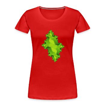 Vert fractal - T-shirt bio Premium Femme - rouge - Devant - Mia (176cm)