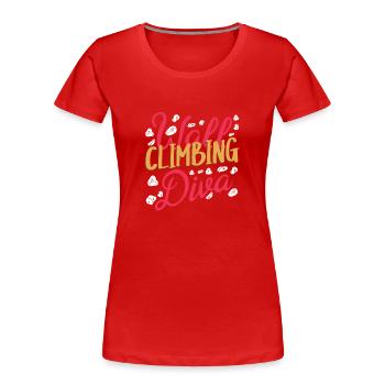 Wall climbers, wall climbers - Women's Premium Organic T-Shirt - red - Front - Mia (176cm)