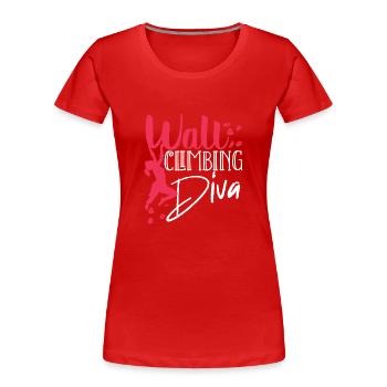 Wall climbers, wall climbers - Women's Premium Organic T-Shirt - red - Front - Mia (176cm)