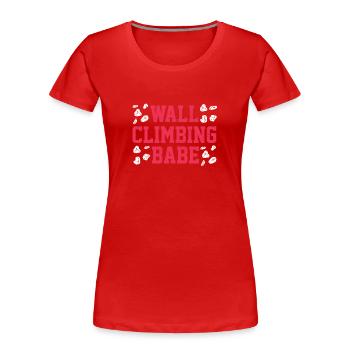 Wall climbers, wall climbers - Women's Premium Organic T-Shirt - red - Front - Mia (176cm)