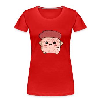 Kawaii Daumen Mensch mit roten Haaren Design - Frauen Premium Bio T-Shirt - Rot - Vorne - Mia (176cm)