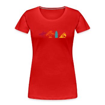 Surfen Retro Surfer Vintage Surf Wakeboard Wasser - Frauen Premium Bio T-Shirt - Rot - Vorne - Mia (176cm)