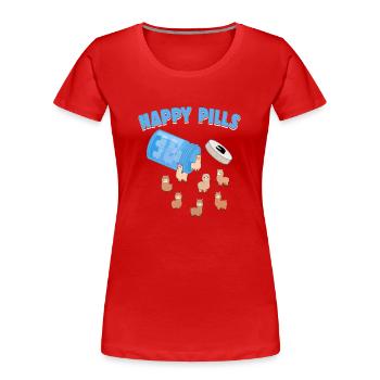 Happy Pills Farm Tier Lustige Alpaka Liebhaber Humor - Frauen Premium Bio T-Shirt - Rot - Vorne - Mia (176cm)