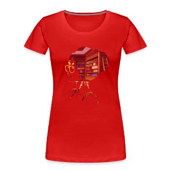 Lesen im Kopf I Buch Liebe - Frauen Premium Bio T-Shirt - Rot - Vorne - Mia (176cm)