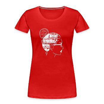 Bücher im Kopf I Lesen Liebe - Frauen Premium Bio T-Shirt - Rot - Vorne - Mia (176cm)