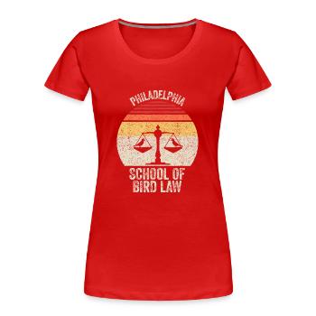 Vintage Retro Philadelphia Schule des Vogelrechts - Frauen Premium Bio T-Shirt - Rot - Vorne - Mia (176cm)