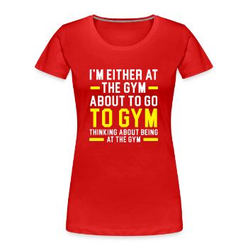 Trainer Bodybuilding Gewichtheben Fitnessstudio Fi - Frauen Premium Bio T-Shirt - Rot - Vorne - Mia (176cm)