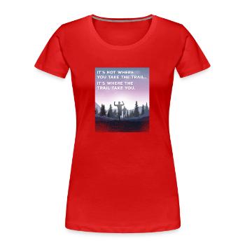 Trail Runner Running Joggen Jogger I Geschenk - Frauen Premium Bio T-Shirt - Rot - Vorne - Mia (176cm)