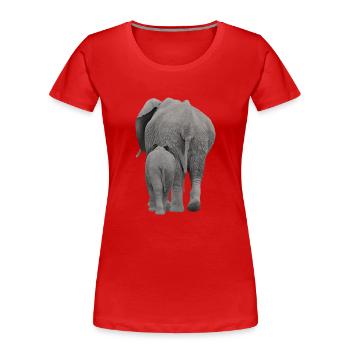 Kehrseite von Elefanten - Elefant in Afrika - Frauen Premium Bio T-Shirt - Rot - Vorne - Mia (176cm)
