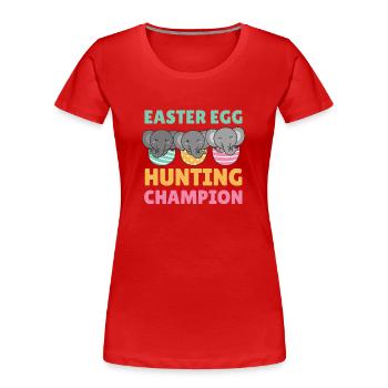 süße Elefanten zu Ostern mit Ostereiern Elefant - Frauen Premium Bio T-Shirt - Rot - Vorne - Mia (176cm)