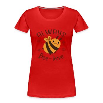 Bourdon mignon - T-shirt bio Premium Femme - rouge - Devant - Mia (176cm)