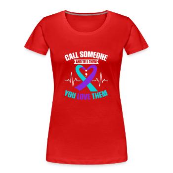 Sunflower Suicide Prevention Suicide Education - T-shirt bio Premium Femme - rouge - Devant - Mia (176cm)