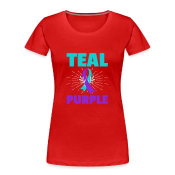 Sunflower Suizidprävention Suizidaufklärung - Frauen Premium Bio T-Shirt - Rot - Vorne - Mia (176cm)