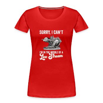 Fliegenfischer-design Für Bachforelle - T-shirt bio Premium Femme - rouge - Devant - Mia (176cm)