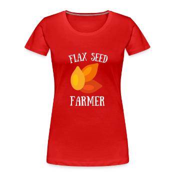 Superfood Huile de lin - T-shirt bio Premium Femme - rouge - Devant - Mia (176cm)