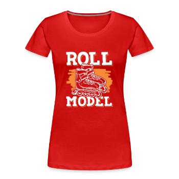roll skaten - Frauen Premium Bio T-Shirt - Rot - Vorne - Mia (176cm)
