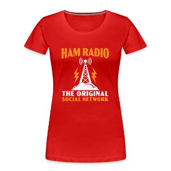 Ham Radio The original social network Ham R - Women's Premium Organic T-Shirt - red - Front - Mia (176cm)