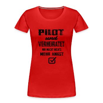 Pilot - Frauen Premium Bio T-Shirt - Rot - Vorne - Mia (176cm)