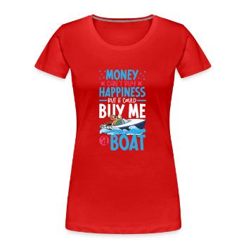 Bateau papa Capitaine Pontoon Sailor Croisière - T-shirt bio Premium Femme - rouge - Devant - Mia (176cm)