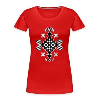 AMAZIGH SYMBOL BERBER Z IMAZIGHEN KABYL JEWEL - Women's Premium Organic T-Shirt - red - Front - Mia (176cm)