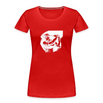 Golf Golfer - Frauen Premium Bio T-Shirt - Rot - Vorne - Mia (176cm)