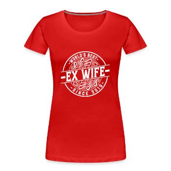 Worlds Best Ex Wife since 2019 Divorce - Women's Premium Organic T-Shirt - red - Front - Mia (176cm)