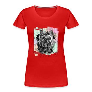 Yorkshire Terrier Yorkie - Frauen Premium Bio T-Shirt - Rot - Vorne - Mia (176cm)