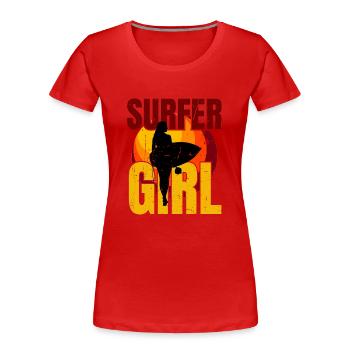 Surfer Girl Cool Surfing Vintage Surf Summer - T-shirt bio Premium Femme - rouge - Devant - Mia (176cm)
