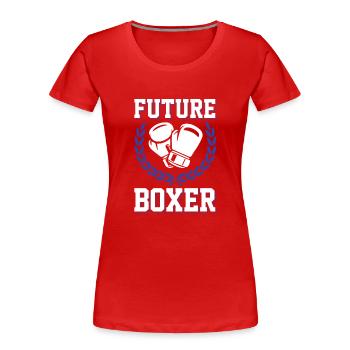 boxer zukunft - Frauen Premium Bio T-Shirt - Rot - Vorne - Mia (176cm)