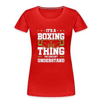 Boxing Boxing Gloves - Women's Premium Organic T-Shirt - red - Front - Mia (176cm)