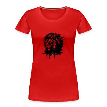 Tête de lion - T-shirt bio Premium Femme - rouge - Devant - Mia (176cm)