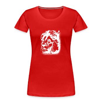 Tête de lion - T-shirt bio Premium Femme - rouge - Devant - Mia (176cm)