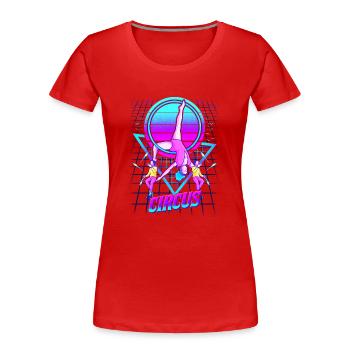 Spectacle de cirque Acrobate Trapéziste Acrobate Aérien - T-shirt bio Premium Femme - rouge - Devant - Mia (176cm)