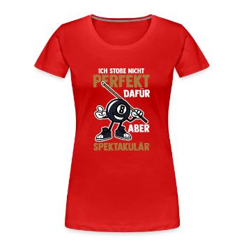 Snooker Billardtisch Billiard Billard - Frauen Premium Bio T-Shirt - Rot - Vorne - Mia (176cm)