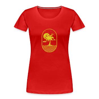Palme auf einer Insel Urlaub Strand - Frauen Premium Bio T-Shirt - Rot - Vorne - Mia (176cm)