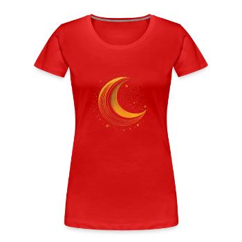 Phases de la Lune, pleine lune, étoiles, espace, lune, nuit - T-shirt bio Premium Femme - rouge - Devant - Mia (176cm)