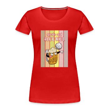 Volleyball Beer Beer Drinker Volleyball Coach - Women's Premium Organic T-Shirt - red - Front - Mia (176cm)