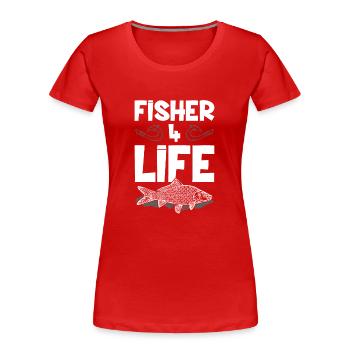 Les pêcheurs vivent éternellement Pêche - T-shirt bio Premium Femme - rouge - Devant - Mia (176cm)