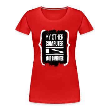 Citation Awesome Coding Hacker anonyme Joke Bday - T-shirt bio Premium Femme - rouge - Devant - Mia (176cm)